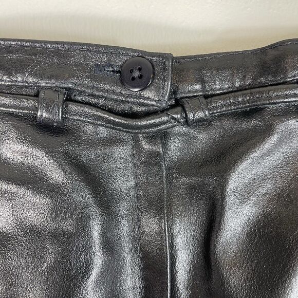 Vintage 90’s High Waist Leather Pencil Skirt Women’s Size 6 Black Belt Mob Wife - Picture 11 of 11